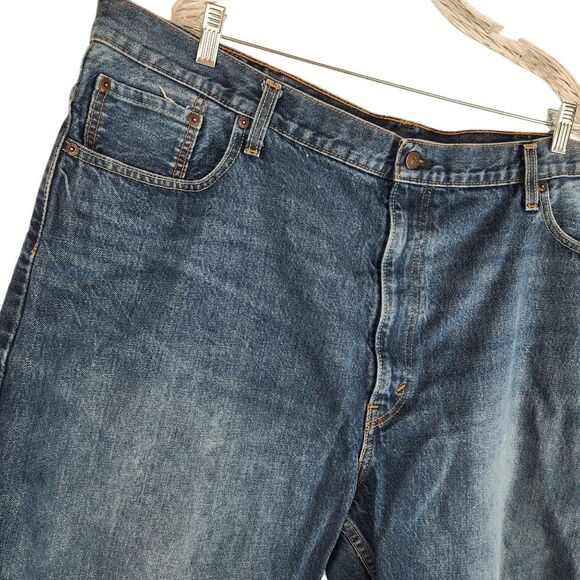 LEVIS Mens W46 Denim Jean 569 Shorts Medium Wash Loose Fit Cotton Bottoms Casual - Picture 2 of 7